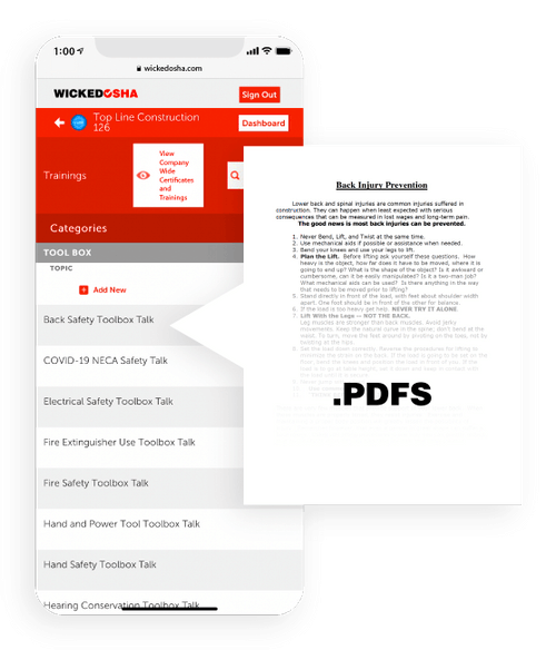 app screen showing pdfs